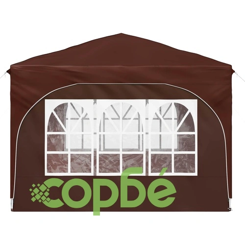 Поп-ъп парти шатра 290 x 290 x 245 см, Оксфорд плат, Кафява ➤ топ цена ➤ sorbe.bg