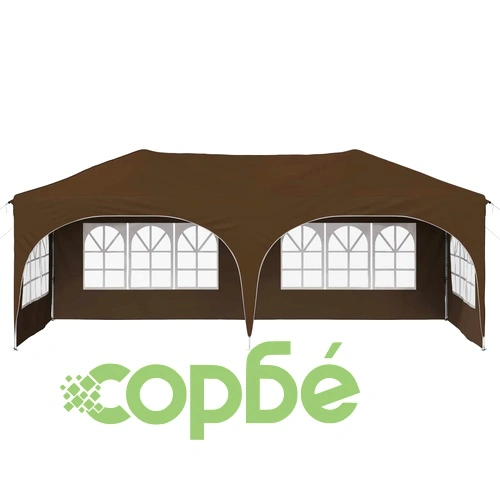 Поп-ъп парти шатра 575 x 288 x 245 см, оксфордска тъкан, таупе ➤ топ цена ➤ sorbe.bg