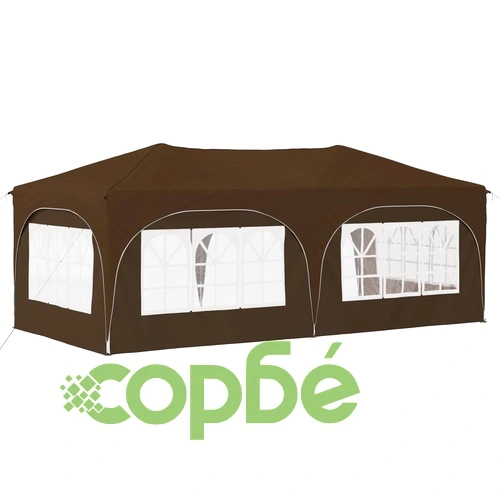 Поп-ъп парти шатра 575 x 288 x 245 см, оксфордска тъкан, таупе ➤ топ цена ➤ sorbe.bg