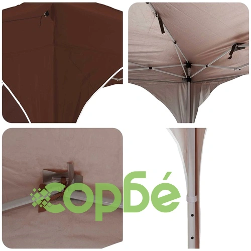 Поп-ъп парти шатра 575 x 288 x 245 см, оксфордска тъкан, кафява ➤ топ цена ➤ sorbe.bg