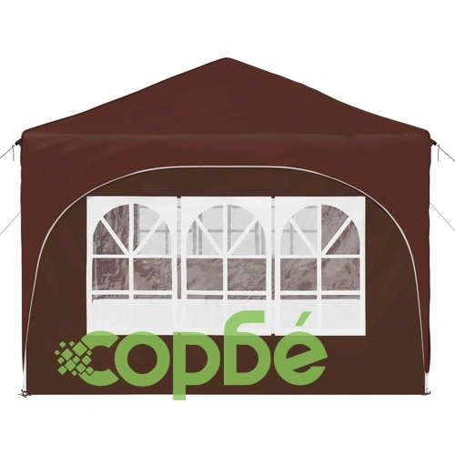 Поп-ъп парти шатра 575 x 288 x 245 см, оксфордска тъкан, кафява ➤ топ цена ➤ sorbe.bg