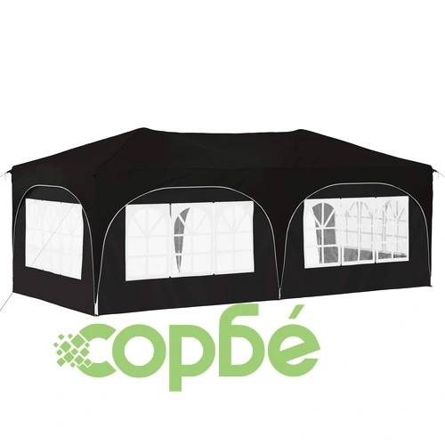 Парти шатра тип поп-ъп 575 x 288 x 245 см, оксфордска тъкан, черна ➤ топ цена ➤ sorbe.bg