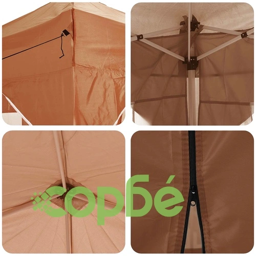 Поп-ъп парти шатра 575 x 288 x 245 см, оксфордска тъкан, бежова ➤ топ цена ➤ sorbe.bg