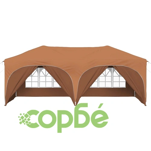 Поп-ъп парти шатра 575 x 288 x 245 см, оксфордска тъкан, бежова ➤ топ цена ➤ sorbe.bg