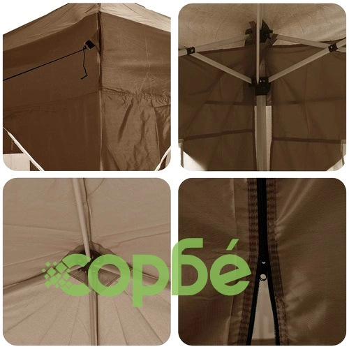Поп-ъп парти шатра 575 x 288 x 245 см, оксфордска тъкан, таупе ➤ топ цена ➤ sorbe.bg
