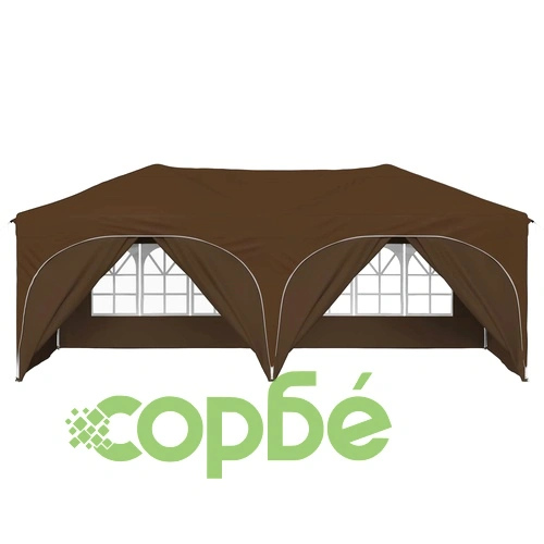 Поп-ъп парти шатра 575 x 288 x 245 см, оксфордска тъкан, таупе ➤ топ цена ➤ sorbe.bg