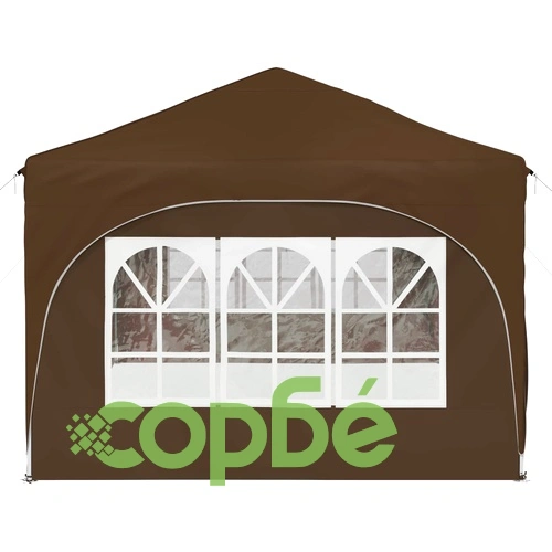 Поп-ъп парти шатра 575 x 288 x 245 см, оксфордска тъкан, таупе ➤ топ цена ➤ sorbe.bg