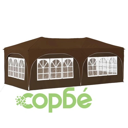 Поп-ъп парти шатра 575 x 288 x 245 см, оксфордска тъкан, таупе ➤ топ цена ➤ sorbe.bg