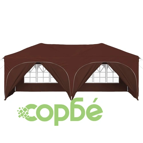 Сгъваема парти шатра 575 x 288 x 245 см, оксфордска тъкан, кафява ➤ топ цена ➤ sorbe.bg