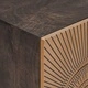 Шкаф за всекидневна от масивно мангово дърво, цвят месинг, 105 x 30 x 70 см