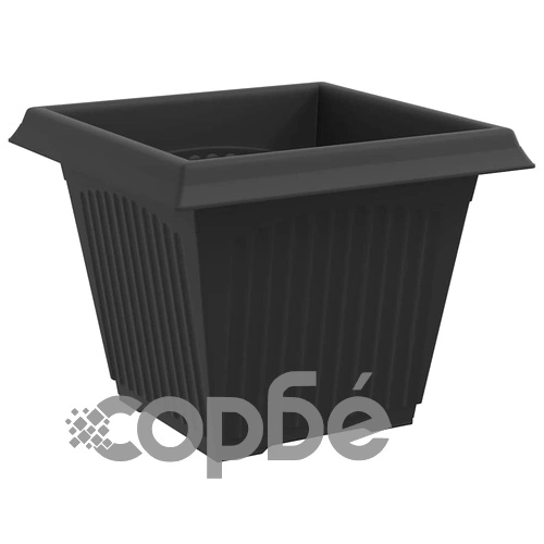 Квадратни саксии за цветя, комплект 24 бр., черни, 38 x 38 x 30 см, пластмаса ➤ топ цена ➤ sorbe.bg