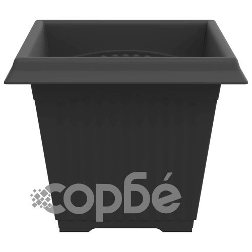 Квадратни саксии за цветя, комплект 24 бр., черни, 38 x 38 x 30 см, пластмаса ➤ топ цена ➤ sorbe.bg