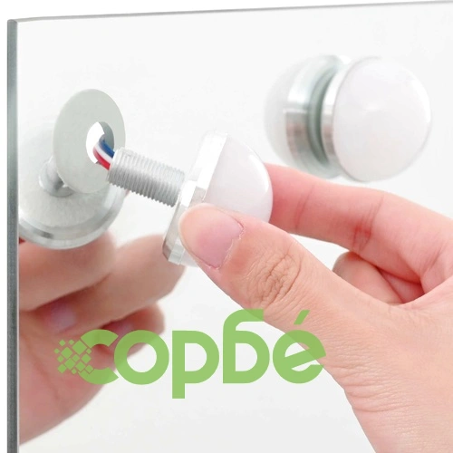 LED огледало за грим Бяло 80 x 10 x 52,5 см, Стъкло и Стомана ➤ топ цена ➤ sorbe.bg