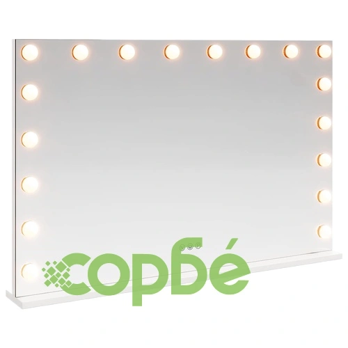 LED огледало за грим Бяло 80 x 10 x 52,5 см, Стъкло и Стомана ➤ топ цена ➤ sorbe.bg