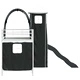 Детско легло с пързалка и кула, метал, 90 x 190 см, бяло и черно