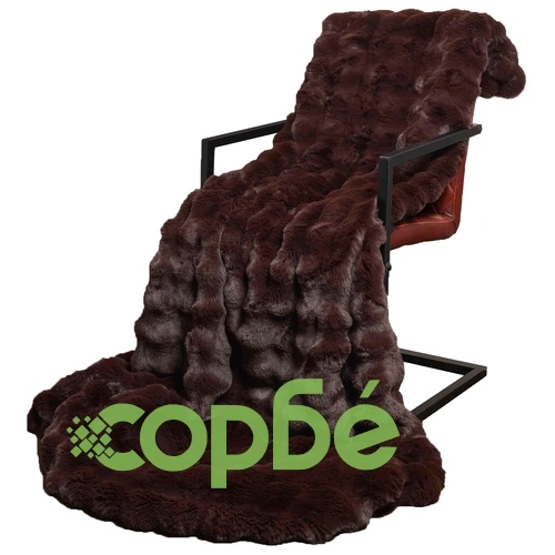 Одеяло от изкуствена заешка козина Olite, 240 x 270 см, полиестер, камилски цвят ➤ топ цена ➤ sorbe.bg