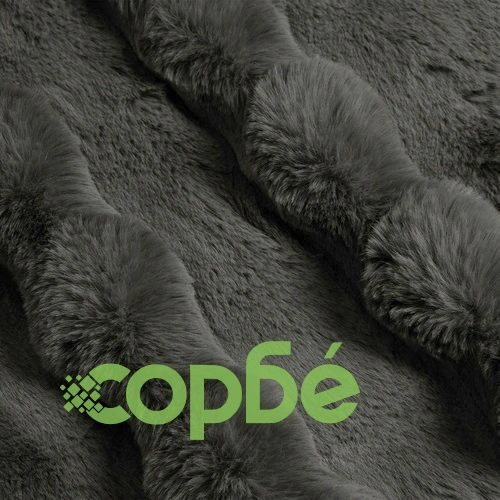 Одеяло от изкуствена заешка кожа Olite, 240 x 270 см, полиестер, тъмносиво ➤ топ цена ➤ sorbe.bg