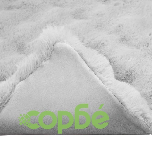 Одеяло от изкуствена заешка козина Olite, 240 x 270 см, полиестер, сиво ➤ топ цена ➤ sorbe.bg