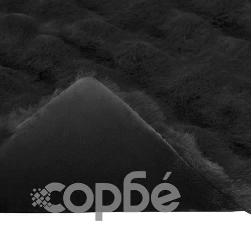 Одеяло от изкуствена заешка козина Olite, 240 x 270 см, полиестер, Черно ➤ топ цена ➤ sorbe.bg