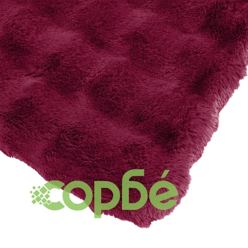 Одеяло от изкуствена заешка козина Olite, 240 x 270 см, полиестер, Бордо червен ➤ топ цена ➤ sorbe.bg
