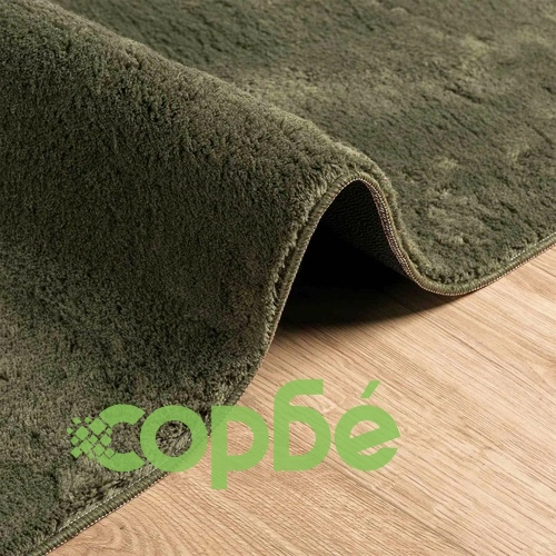 Килим HUARTE, Горско зелено, 80 x 1000 см, 100% полиестер, плоска текстура ➤ топ цена ➤ sorbe.bg