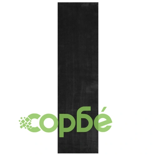 Килим HUARTE, 80 x 1000 см, черен, 100% полиестер, плосък влас ➤ топ цена ➤ sorbe.bg