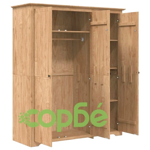 Гардероб BODO, меден кафяв, 146 x 53,5 x 173 см, инженерно дърво ➤ топ цена ➤ sorbe.bg