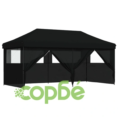Парти шатра 292 x 580 x 315 см, черна, оксфордска тъкан, сгъваема ➤ топ цена ➤ sorbe.bg