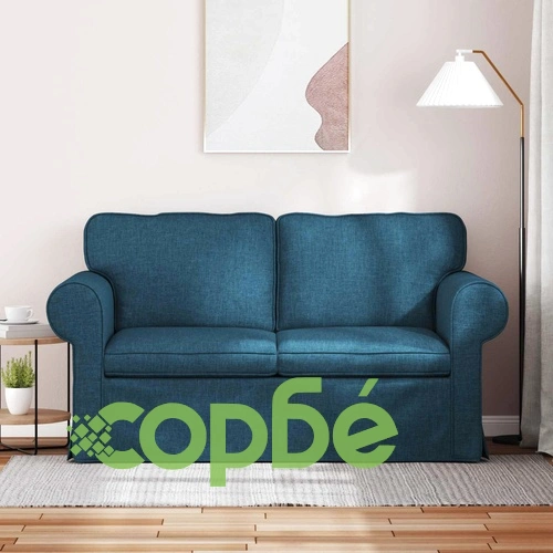 Диван Синьо 155 x 82 x 80 см с метална рамка ➤ топ цена ➤ sorbe.bg