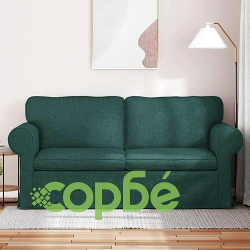 Диван тъмнозелен 175 x 82 x 80 см, текстил и метална рамка ➤ топ цена ➤ sorbe.bg