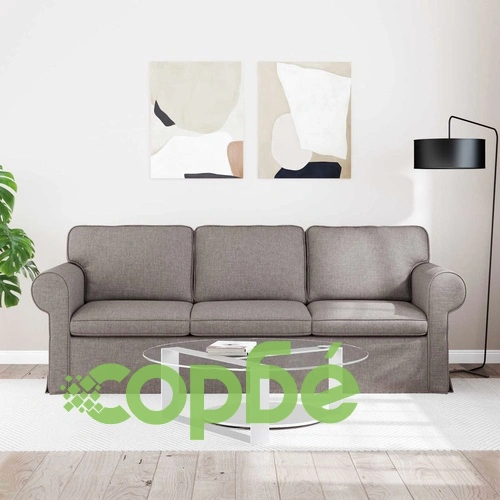 Диван Таупе 215 x 82 x 80 см с текстилна тапицерия ➤ топ цена ➤ sorbe.bg