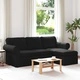 Диван Черно 215 x 138 x 80 см Метал и Текстил