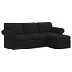 Диван Черно 215 x 138 x 80 см Метал и Текстил