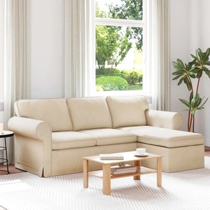 Диван Крем 215 x 138 x 80 см метал и текстил