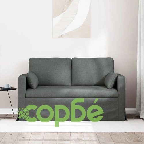 Диван тъмно сив 138 x 78 x 80 см, метална рамка, текстилна тапицерия ➤ топ цена ➤ sorbe.bg