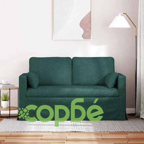 Диван тъмнозелен 138 x 78 x 80 см, текстил и метал ➤ топ цена ➤ sorbe.bg