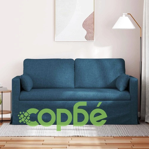 Диван Синьо 158 x 78 x 80 см, метална рамка, текстил ➤ топ цена ➤ sorbe.bg