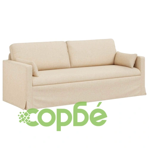 Диван Крем 198 x 78 x 80 см с текстилна тапицерия ➤ топ цена ➤ sorbe.bg