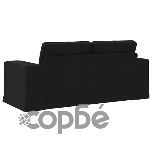 Диван Черно 182 x 80 x 82 см, метална рамка с текстилна тапицерия ➤ топ цена ➤ sorbe.bg