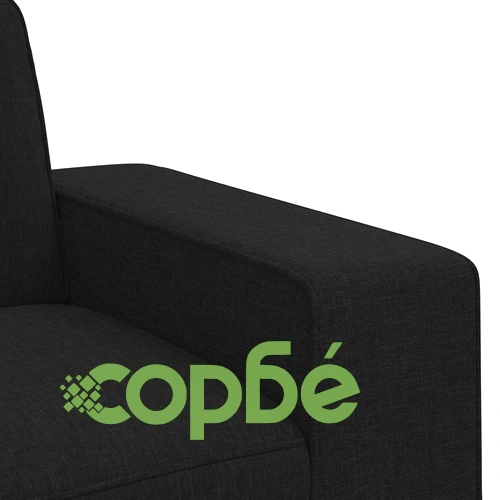 Диван Черно 182 x 80 x 82 см, метална рамка с текстилна тапицерия ➤ топ цена ➤ sorbe.bg