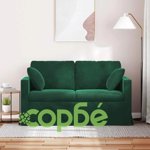 Диван от кадифе, тъмнозелен, 138 x 78 x 80 см ➤ топ цена ➤ sorbe.bg