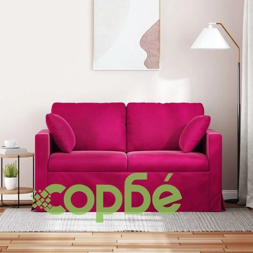 Диван Виненочервен от Кадифе 138 x 78 x 80 см ➤ топ цена ➤ sorbe.bg