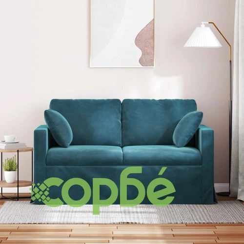 Диван Синьо от Кадифе 138 x 78 x 80 см ➤ топ цена ➤ sorbe.bg