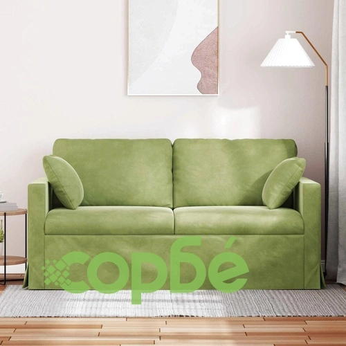 Диван в светло зелено, кадифе, 158 x 78 x 80 см ➤ топ цена ➤ sorbe.bg