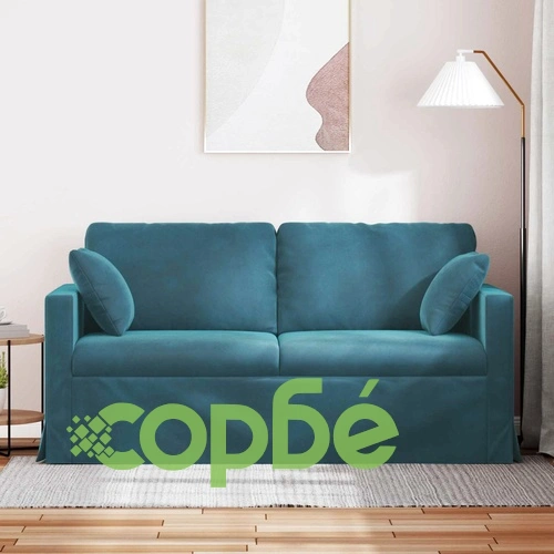 Диван Синьо 158 x 78 x 80 см Кадифе ➤ топ цена ➤ sorbe.bg