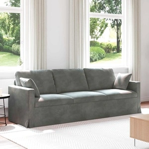 Диван Тъмен сив 228 x 78 x 80 см от кадифе