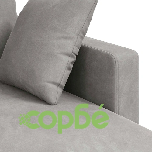 Диван Светлосиво 178 x 134 x 80 см Кадифе ➤ топ цена ➤ sorbe.bg