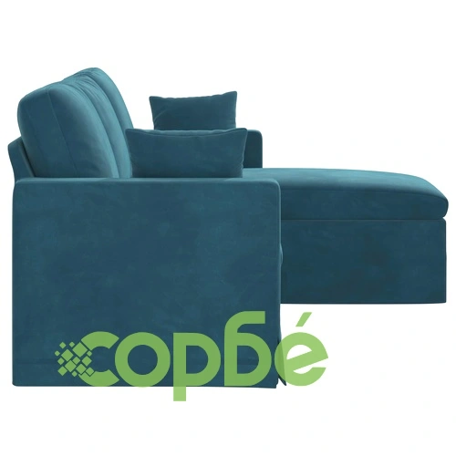 Диван Синьо от Кадифе 178 x 134 x 80 см ➤ топ цена ➤ sorbe.bg