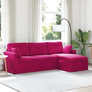 Диван Виненочервен от Кадифе 228 x 134 x 80 см