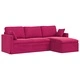 Диван Виненочервен от Кадифе 228 x 134 x 80 см